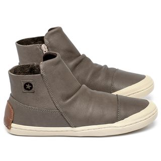 Tênis   Cano Alto em Couro Cinza - Codigo - 156077