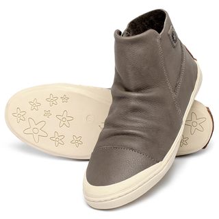 Tênis   Cano Alto em Couro Cinza - Codigo - 156077