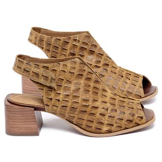 Sandália   Laranja Lima Shoes Classic Salto de 5 cm em Couro Animal Print - Codigo - 157057