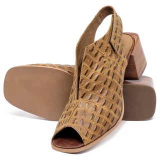 Sandália   Laranja Lima Shoes Classic Salto de 5 cm em Couro Animal Print - Codigo - 157057