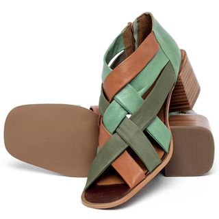 Sandália   Laranja Lima Shoes Classic Salto de 6 cm em Couro Colorido - Codigo - 3829