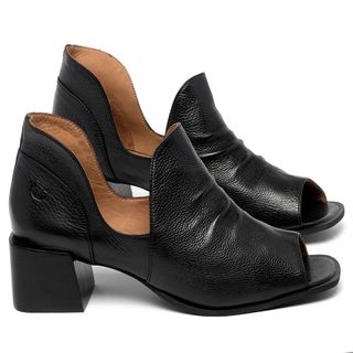 Sandália   Laranja Lima Shoes Classic Salto de 5 cm em Couro Preto - Codigo - 3823