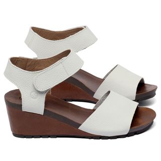 Anabela   Cunha Salto de 5 cm em Couro Off-White - Codigo - 137416