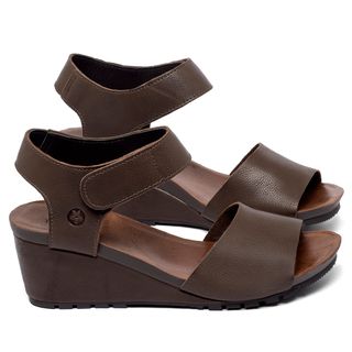 Anabela   Cunha Salto de 5 cm em Couro Café - Codigo - 137416