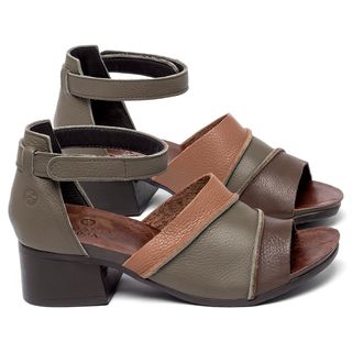 Sandália   Boho Salto de 4 cm em Couro Colorido - Codigo - 137423
