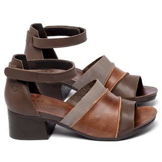 Sandália   Boho Salto de 4 cm em Couro Colorido - Codigo - 137423