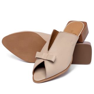 Sandália   Laranja Lima Shoes Classic Salto de 3 cm em Couro Nude - Codigo - 157066
