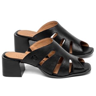 Sandália   Laranja Lima Shoes Classic Salto de 5 cm em Couro Preto - Codigo - 157073