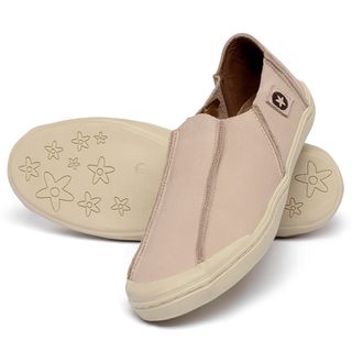 Tênis   Cano Baixo em Couro Nude - Codigo - 156081