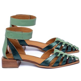 Scarpin   Bico Fino Salto de 3 cm em Couro Bicolor - Codigo - 3901