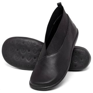 Sapatilha   Bico Quadrado em Couro Preto - Codigo - 9674