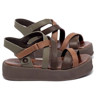 Sandália   Boho Salto de 4 cm em Couro Colorido - Codigo - 153096
