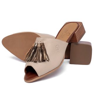 Sandália   Laranja Lima Shoes Classic Salto de 3 cm em Couro Nude - Codigo - 157084