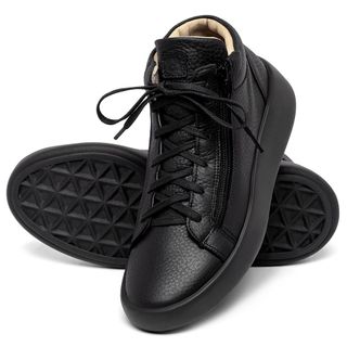 Tênis   Cano Alto em Couro Preto - Codigo - 158021