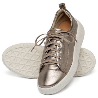 Tênis   Cano Baixo em Couro Metalizado - Codigo - 158024