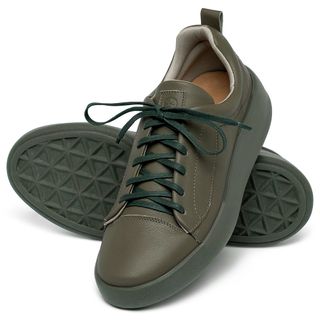 Tênis   Cano Baixo em Couro Musgo - Codigo - 158024