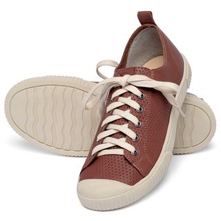 Tênis   Cano Baixo em Couro Terracota - Codigo - 148071