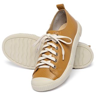 Tênis   Cano Baixo em Couro Amarelo - Codigo - 148071