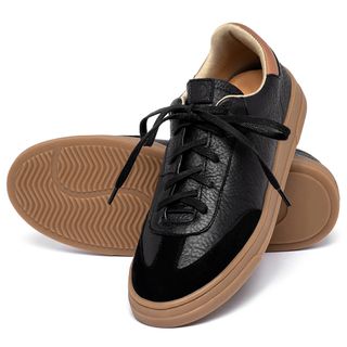 Tênis   Cano Baixo em Couro Preto - Codigo - 158025