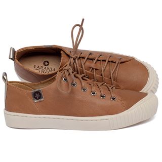 Tênis   Cano Baixo em Couro Laranja - Codigo - 153021