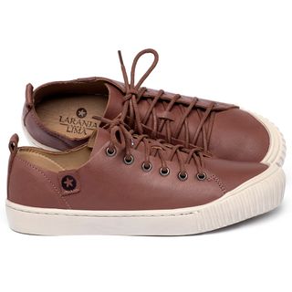 Tênis   Cano Baixo em Couro Terracota - Codigo - 153021