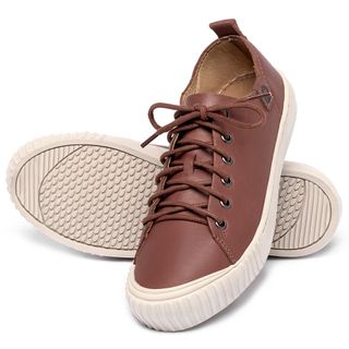 Tênis   Cano Baixo em Couro Terracota - Codigo - 153021