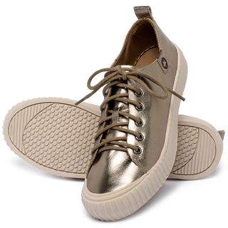 Tênis   Cano Baixo em Couro Metalizado - Codigo - 153021