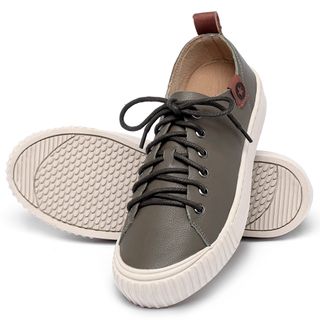 Tênis   Cano Baixo em Couro Musgo - Codigo - 153021