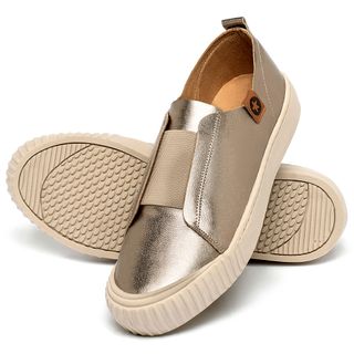 Tênis   Cano Baixo em Couro Metalizado - Codigo - 153071