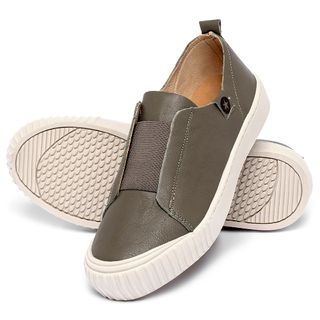 Tênis   Cano Baixo em Couro Musgo - Codigo - 153071