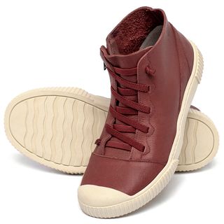 Tênis   Cano Alto em Couro Vermelho - Codigo - 148049