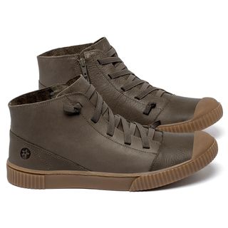 Tênis   Cano Alto em Couro Musgo - Codigo - 148049