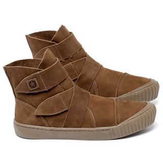 Tênis   Cano Alto em Couro Caramelo - Codigo - 153049