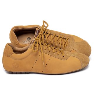 Tênis   Cano Baixo em Couro Amarelo - Codigo - 162001