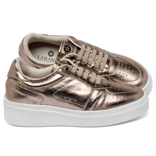 Tênis   Cano Baixo em Couro Metalizado - Codigo - 160006