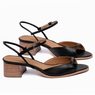Sandália   Laranja Lima Shoes Classic Salto de 4 cm em Couro Preto - Codigo - 157063