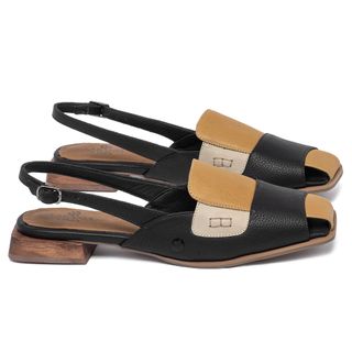 Scarpin   Bico Quadrado Salto de 2 cm em Couro Colorido - Codigo - 9657