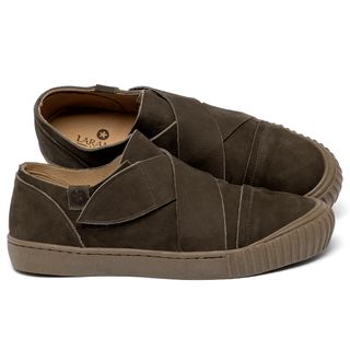 Tênis   Cano Baixo em Couro Musgo - Codigo - 153066