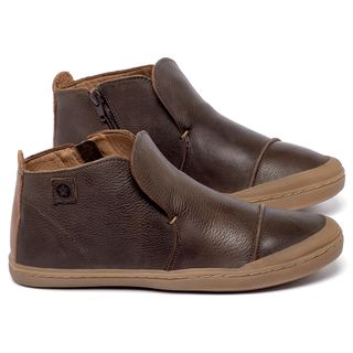 Tênis   Cano Alto em Couro Café - Codigo - 156078