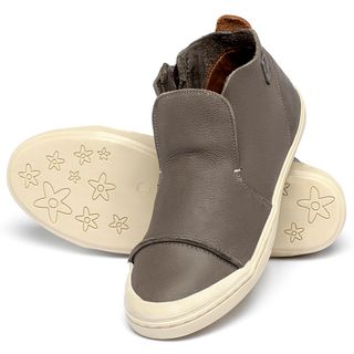 Tênis   Cano Alto em Couro Cinza - Codigo - 156078