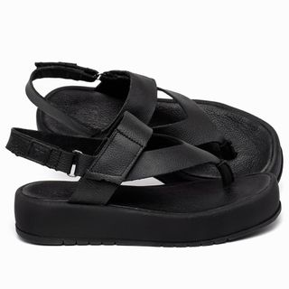 Sandália   Boho Salto de 4 cm em Couro Preto - Codigo - 153076