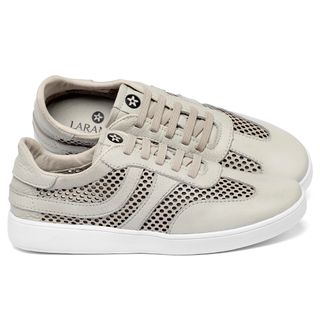 Tênis   Cano Baixo em Couro Off-White - Codigo - 160004