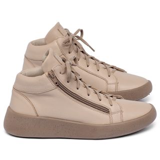 Tênis   Cano Alto em Couro Nude - Codigo - 158021