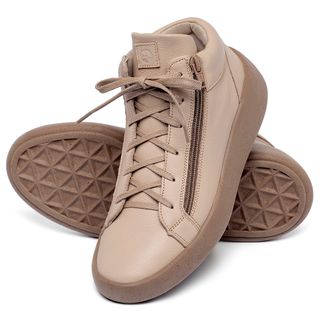 Tênis   Cano Alto em Couro Nude - Codigo - 158021