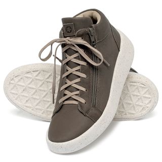 Tênis   Cano Alto em Couro Cinza - Codigo - 158021