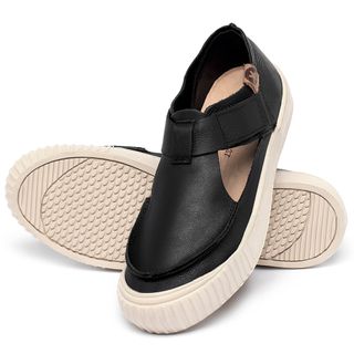 Tênis   Cano Baixo em Couro Preto - Codigo - 153044