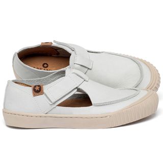 Tênis   Cano Baixo em Couro Off-White - Codigo - 153044