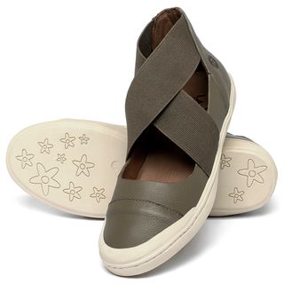 Tênis   Cano Alto em Couro Musgo - Codigo - 156079