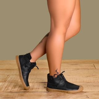 Tênis   Cano Alto em Couro Preto - Codigo - 148050