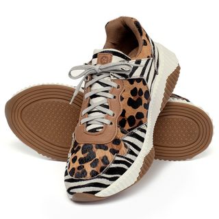 Tênis   Cano Baixo em Couro Animal Print - Codigo - 156014